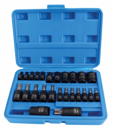 Набор головок TORX + биты в головке TORX / E-TORX (1/4, 3/8, 1/2) 25 ед. SATRA S-H2548T Чернигов