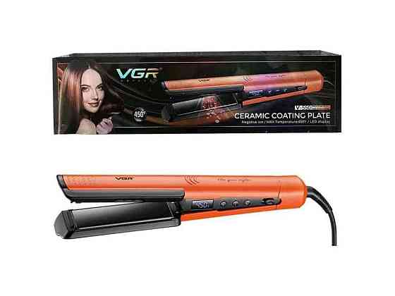 Випрямляч 70Вт для волосся V-550 ORANGE, 100-230°C, керамічне покриття, 70W, LED display ТМ VGR Київ