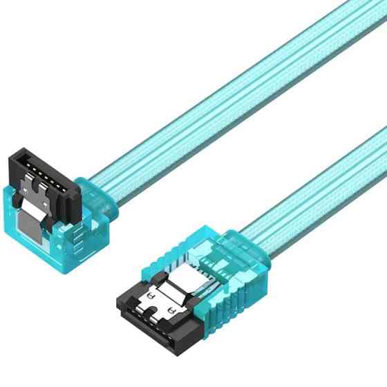 Кабель SATA 3.0 7pin, F/F, 0.5 м, L-конектор, Blue Vention Винница