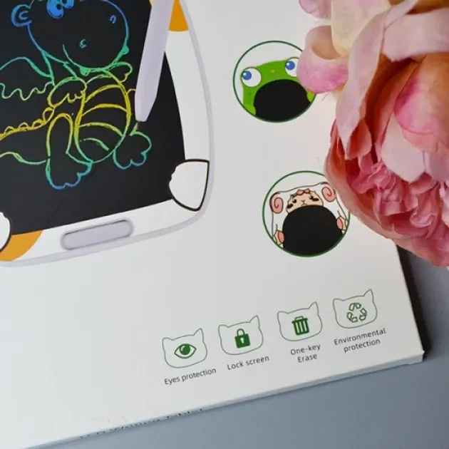 Планшет дитячий кольоровий LCD для малювання Котик Білий Одеса - фото 7