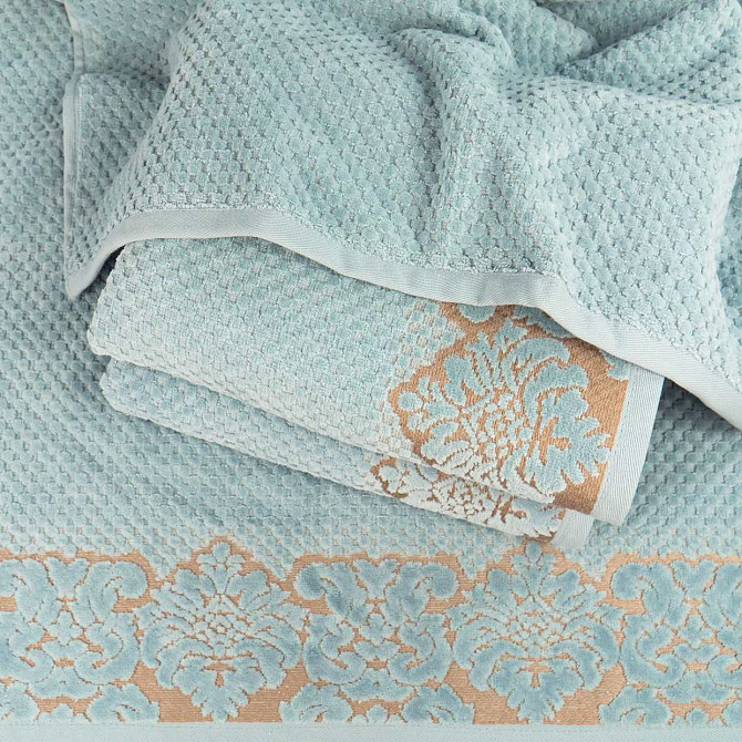 Набор махровых полотенец 2шт 50x90см, 70x140см Damask Премиум качества Жаккардовое с велюром 550г/м2 Сумы - изображение 4