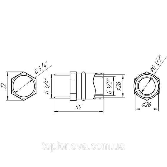 Муфта с наружной резьбой пресс APE AP 101 3/4″х26 ITALY Черновцы