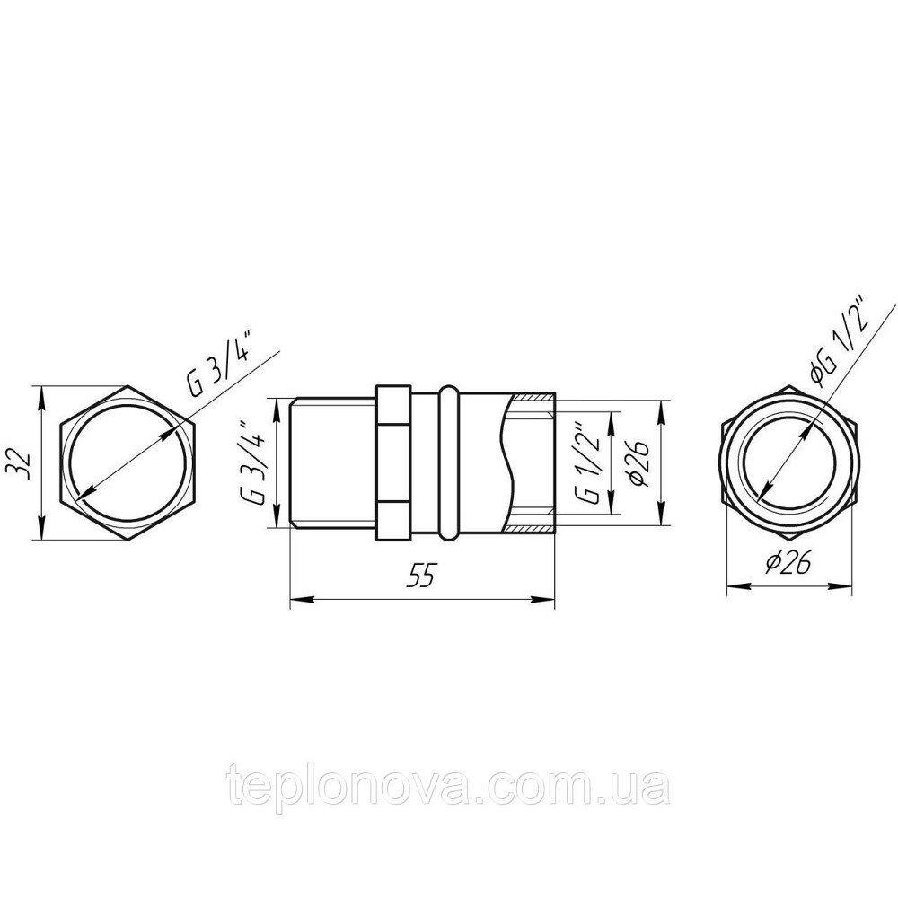 Муфта с наружной резьбой пресс APE AP 101 3/4″х26 ITALY Черновцы - изображение 2