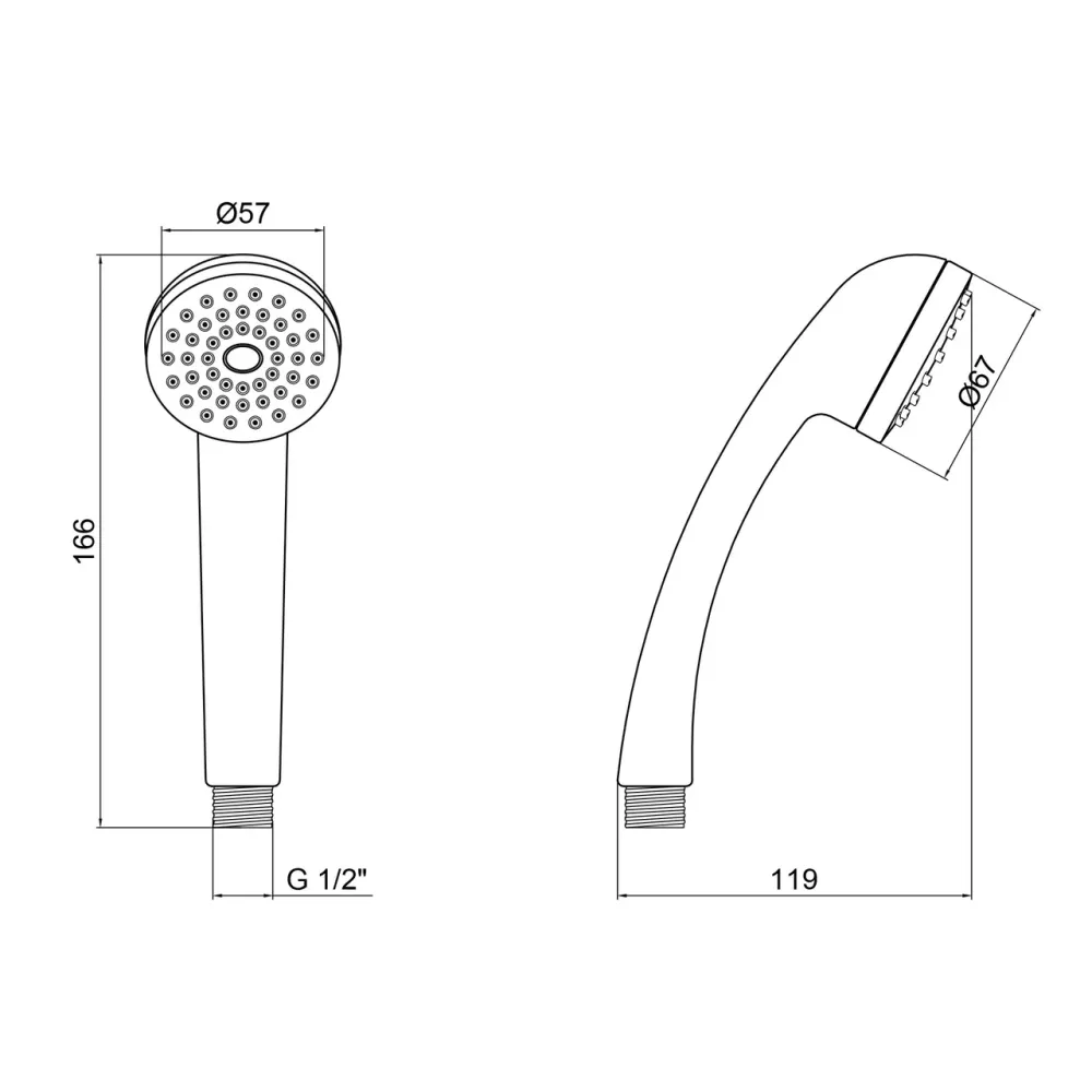 Лійка для ручного душу Lidz Niagara 02 67 мм округла LDNIA02CRM22035 Chrome Київ - фото 2