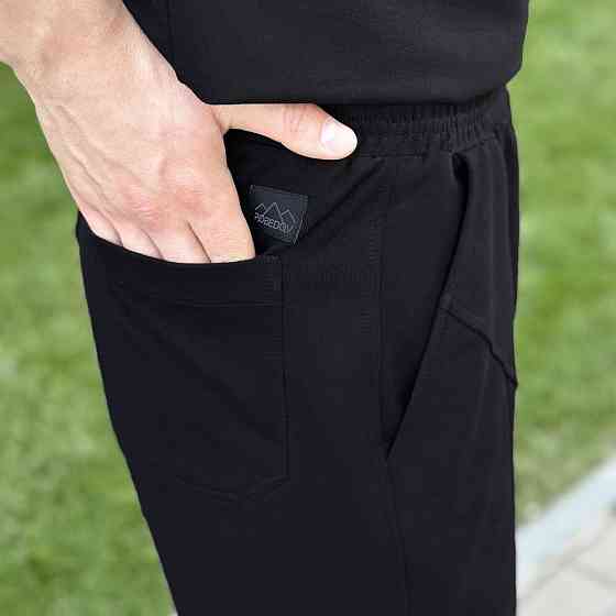 Чоловічий літній комплект шорти і футболка чорний Pobedov Barel Київ