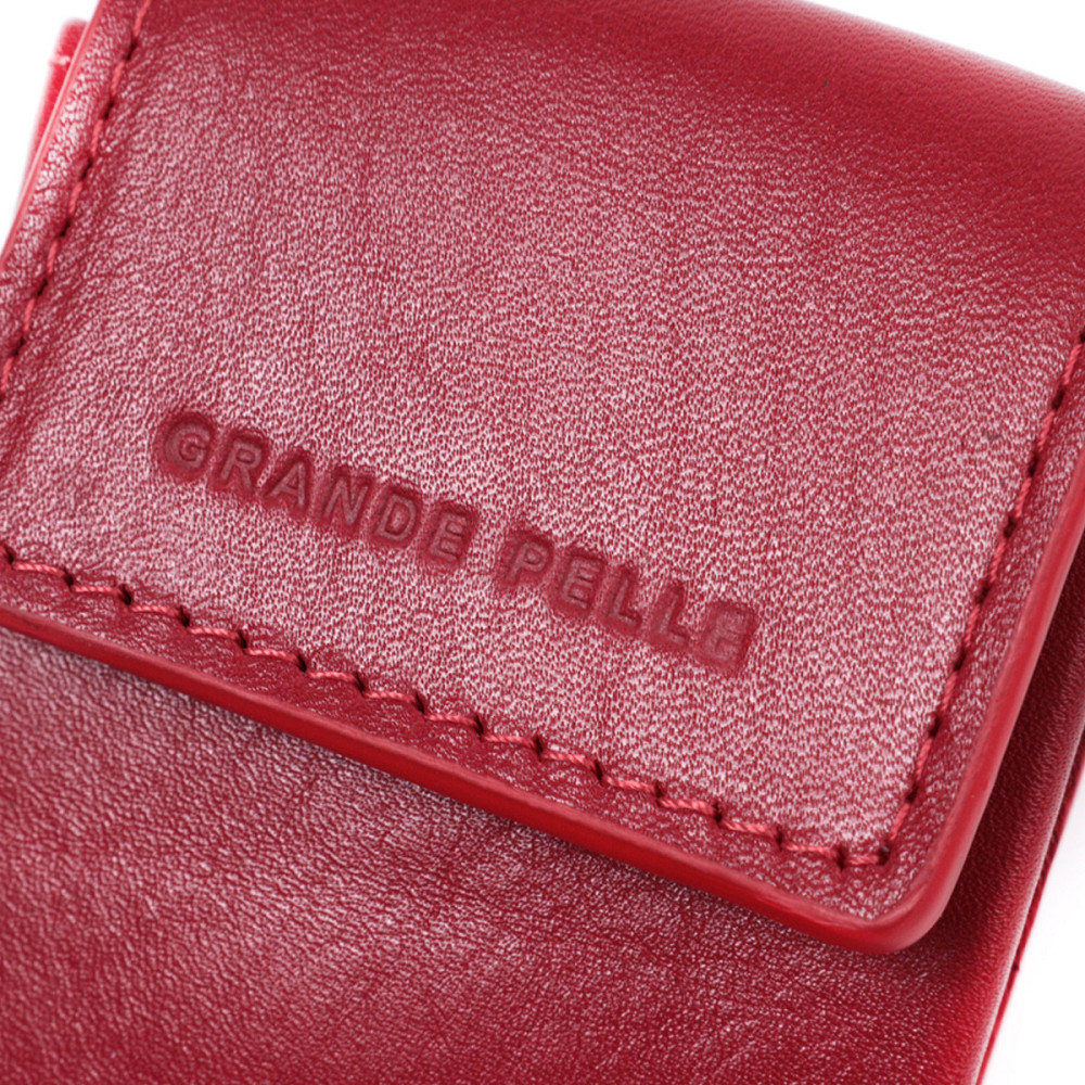 Яркая женская ключница футляр из натуральной кожи GRANDE PELLE 22569 Красный Киев - изображение 5