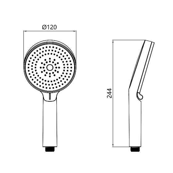Лійка для ручного душу Qtap Rucni D 130 мм округла QTRUC125BLM45951 Black Matt Київ
