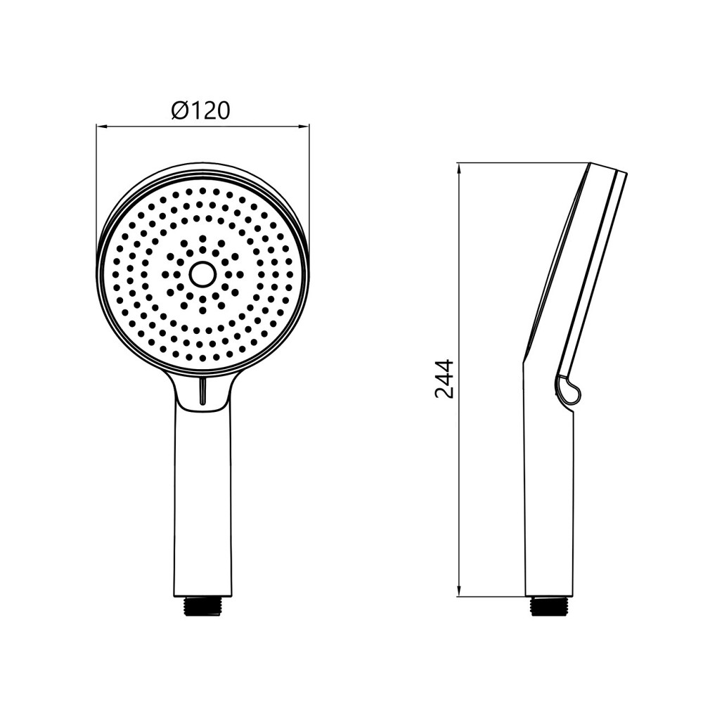 Лійка для ручного душу Qtap Rucni D 130 мм округла QTRUC125BLM45951 Black Matt Київ - фото 2