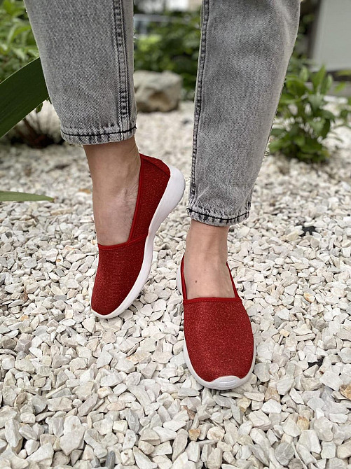 No brend Сліпони жіночі Z1900-2 червоні (літо, тканина) (1363) Коломия - фото 4