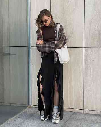 Жіноча трендова стильна спідниця з воланами мікро-масло Одеса