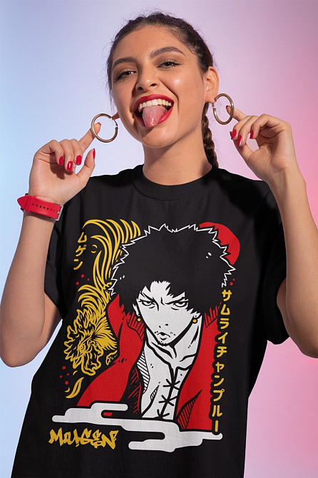 Футболка для мальчика аниме Самураи Кхамплоо Муген Аниме оверсайз (рост от 165 до 180 ) Черний AnimeJ0291m Днепр - изображение 1