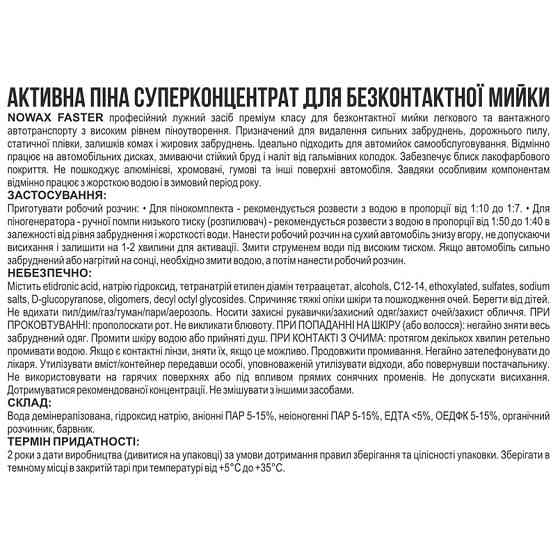 Активна піна Nowax Faster Active Foam концентрат для безконтактної мийки 22кг Львів
