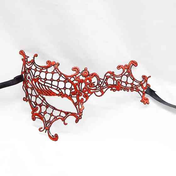 Маскарадна маска венеціанська 18 на 11 см червоний Київ