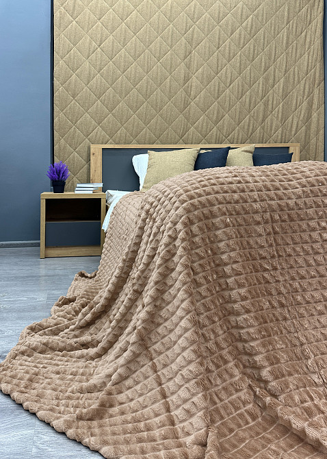 Плед-покрывало Кубик 200х220 см (+-10см) Капучино (87-236) Киев - изображение 8