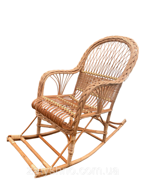 Крісло-гойдалка плетена з підставкою для ніг Київ - фото 1