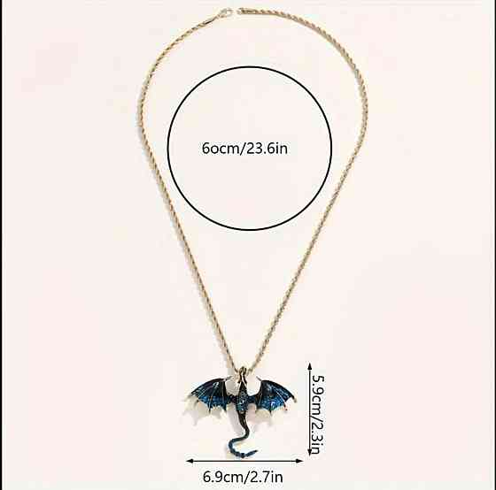 Подвеска с драконом на цепочке – античное золото с кристаллами, фантазийное украшение Киев