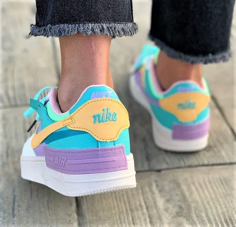 Кросівки Nike Force Білі Жіночі Шкіряні Форси Shadow Різнобарвні Найк (розміри: 36,37,38,39,40) Відео Огляд — 2 Дніпро - фото 4