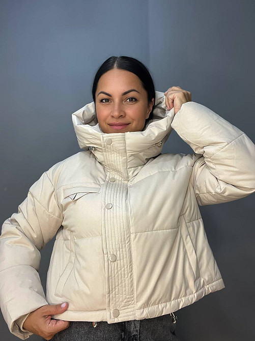 Куртка жіноча Lady Yep 9021 коротка з капюшоном демісезонна молочна, молочний, 46 Одеса - фото 2