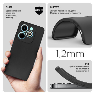 Чехол для мобильного телефона Armorstandart Matte Slim Fit Infinix HOT 40i Camera cover Black (ARM73940) Винница - изображение 3