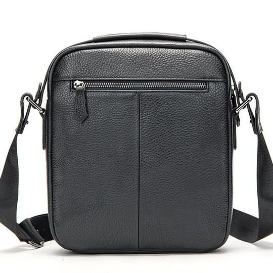 Чоловіча шкіряна сумка через плече Tiding Bag чорна Киев - изображение 8