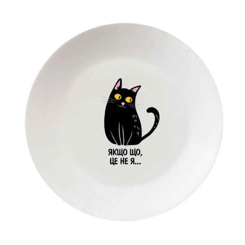 1254 Тарілка Це не я  25см склокераміка + 
подарункова  коробка  Kvarta (8шт/уп) Житомир - фото 1