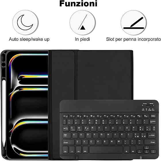 Клавиатурный чехол для iPad Pro 11 (M4) с держателем для Apple Pencil Bluetooth съемный QWERTY черный PU Киев