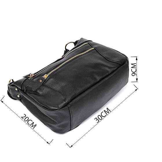 Шкіряна жіноча сумка Чорний (Vintage) Київ