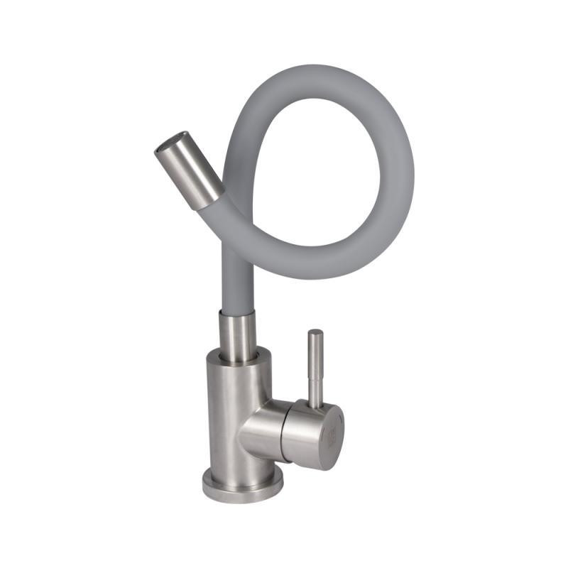 Змішувач для кухні Lidz Aria0 4R-GFS U-подібний гнучкий (k35) сірий Київ - фото 3