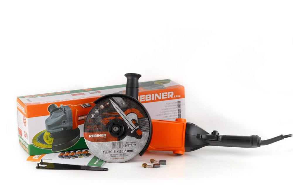 Кутова шліфмашина Rebiner RAG-2150 (180 мм, 2150 Вт) – Потужна болгарка турбінка з гарантією 36 міс Львів - фото 1