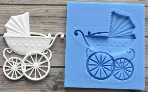 Молд силиконовый Коляска детская 48 на 42 мм серый Киев