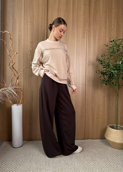 Женский стильный повседневный костюм из трехнитки диагональ Одесса - изображение 7