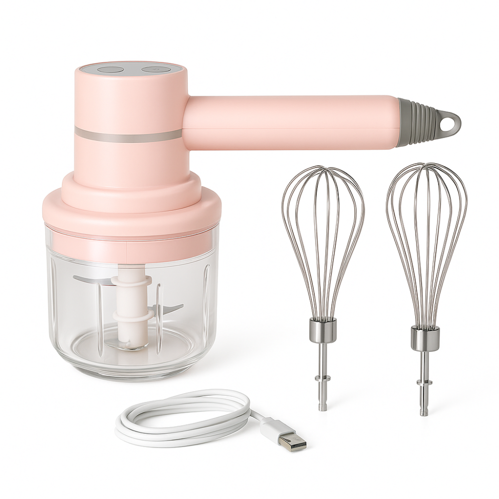Ручний бездротовий міксер-подрібнювач 2 в 1. Колір: рожевий PD-11 Львів - фото 16
