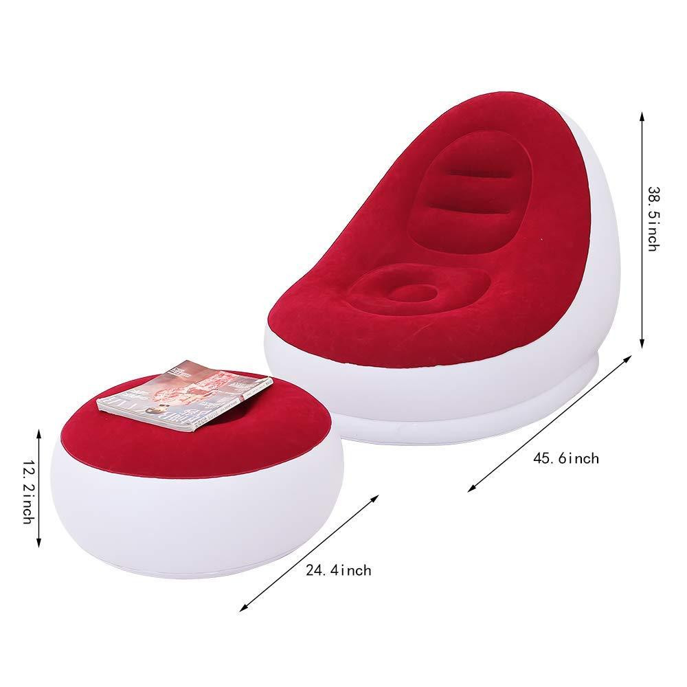 Надувний диван-крісло з пуфиком для ніг 99х130х76см Air Sofa,Червоний SBR Київ - фото 10