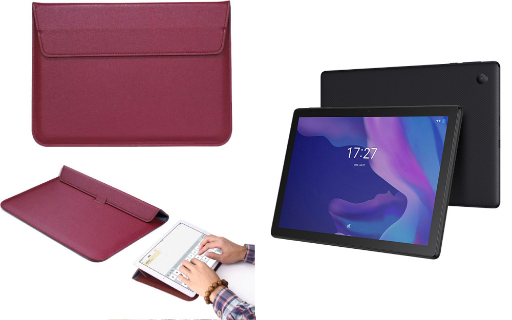 Чехол-конверт VitoCase для Alcatel 1T Smart 10.1 8092 Prime, с функцией подставки для планшета Бордовый Киев - изображение 1