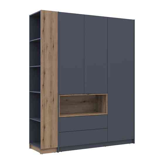 Шафа для одягу з нішою та етажеркою Doros Дейл Графіт/Дуб Евок 3 ДСП 178х52х220 DRS-011736 (42005156) Львів