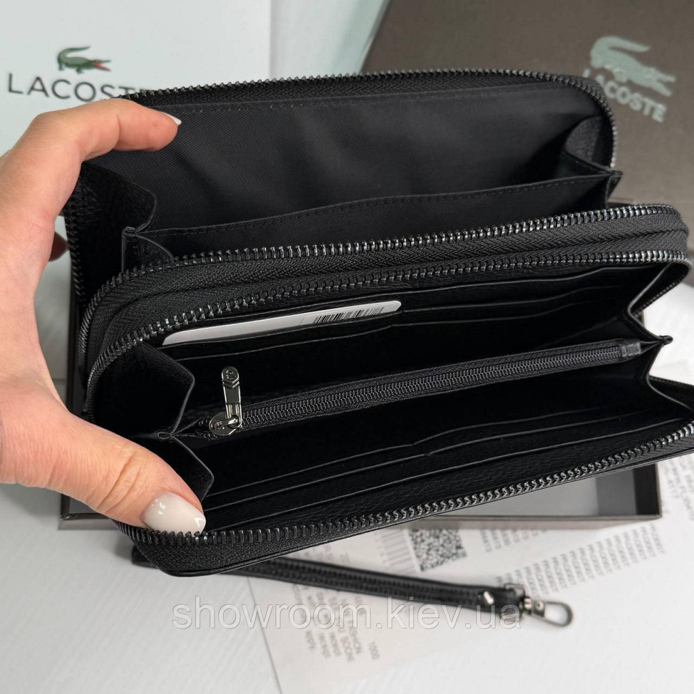 Кожаный брендовый кошелек клатч на два отделения Lacoste (6614) Киев - изображение 8
