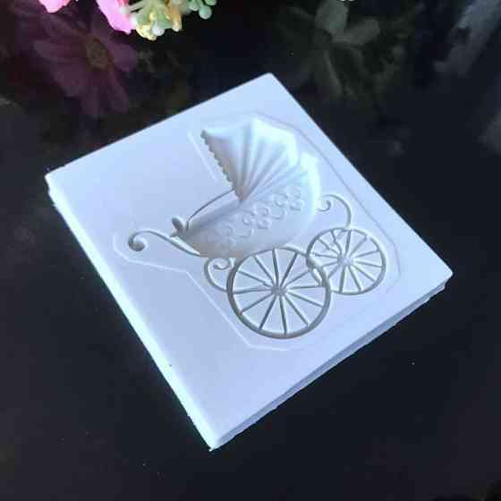 Молд силиконовый Коляска детская 48 на 42 мм серый Киев