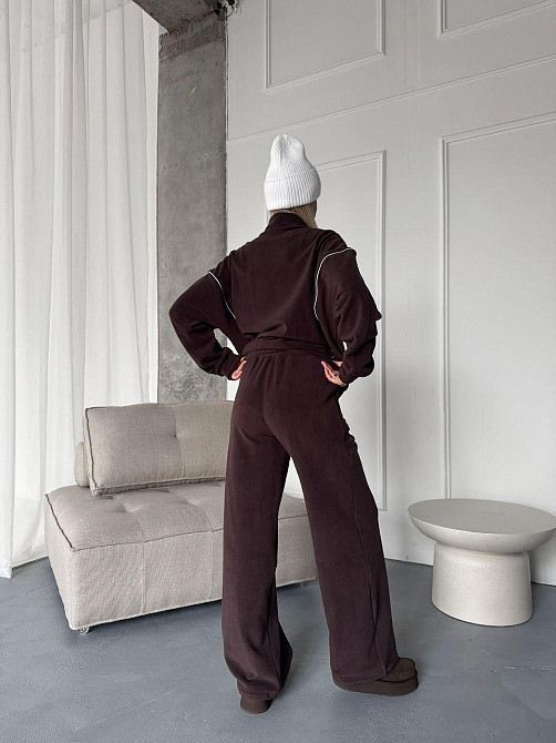 Стильний жіночий теплий флісовий костюм-двійка Шоколад, 50/52 Одеса - фото 3