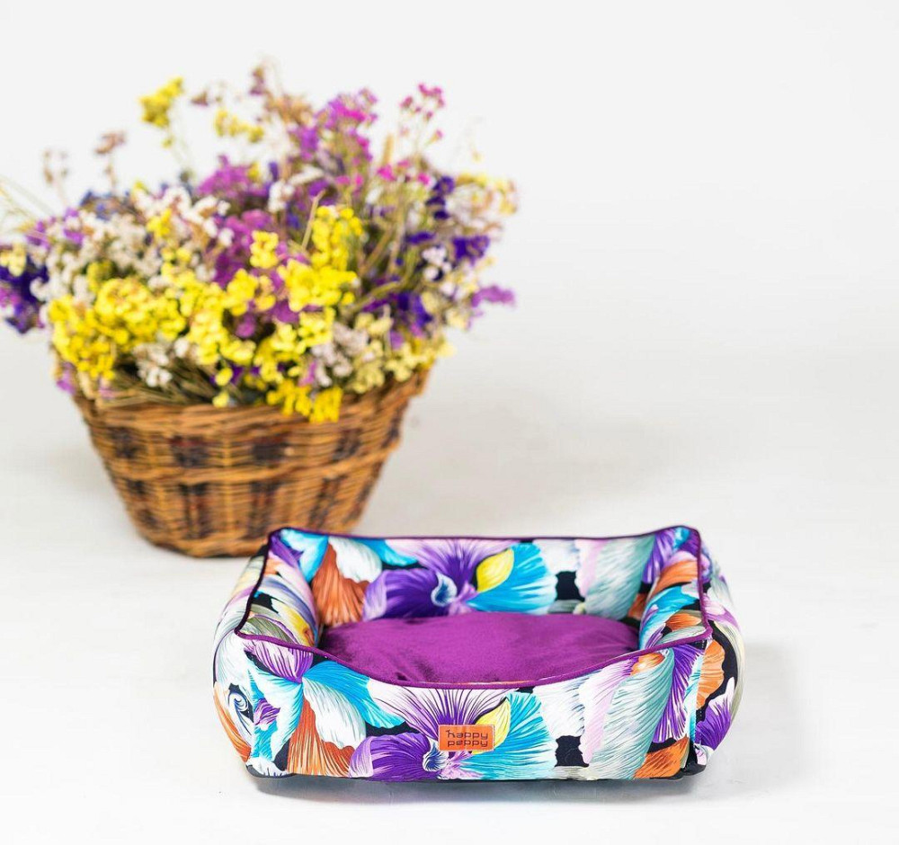 Лежак для собак і котів Happy Peppy (Хеппі Пеппі) Flowerbed 50х70 см, Фіолетовий Запоріжжя - фото 3
