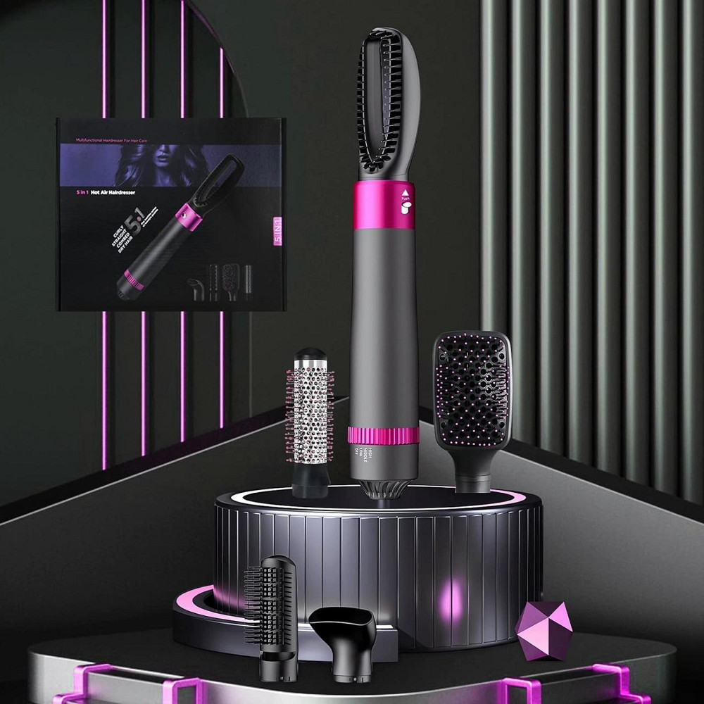 Фен-щетка 5 в 1 FACAIO, многофункциональный стайлер для укладки волос, завивка, выравнивание и сушка ионизация Киев - изображение 2