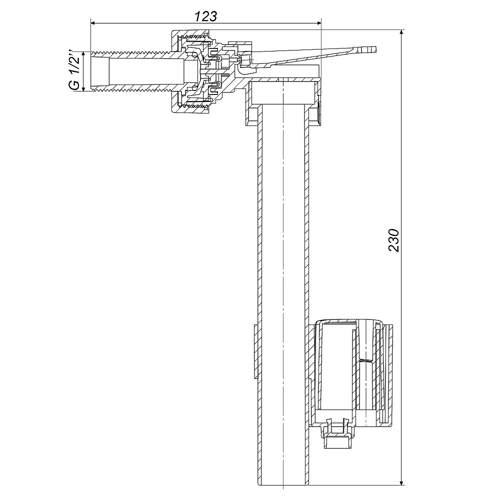 Клапан заповнення бачка унітазу OPTIMUM з боковим підведенням та пластик. різьбою1/2″ OPTI 0207 Тернопіль - фото 6