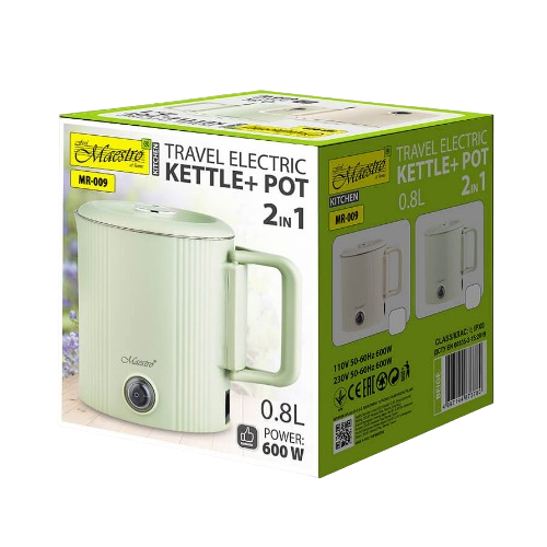 Електрочайник (+каструля) дорожній 2в1 0,8л 600W MR-009-MINT Maestro Житомир