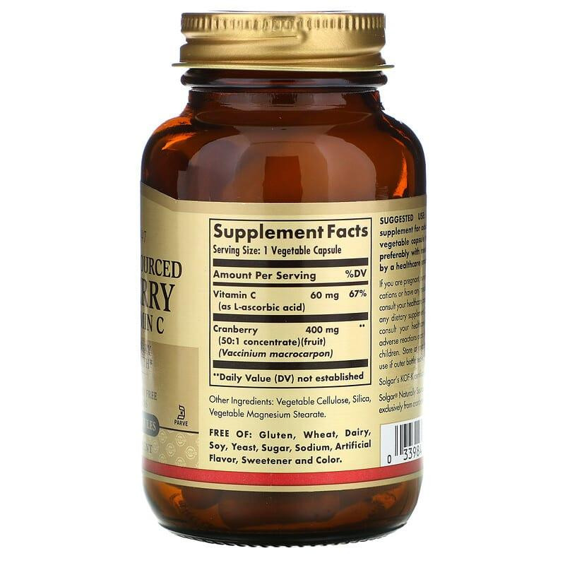 Журавлина + вітамін С Solgar Cranberry Vitamin C 60 рослинних капсул Київ - фото 2