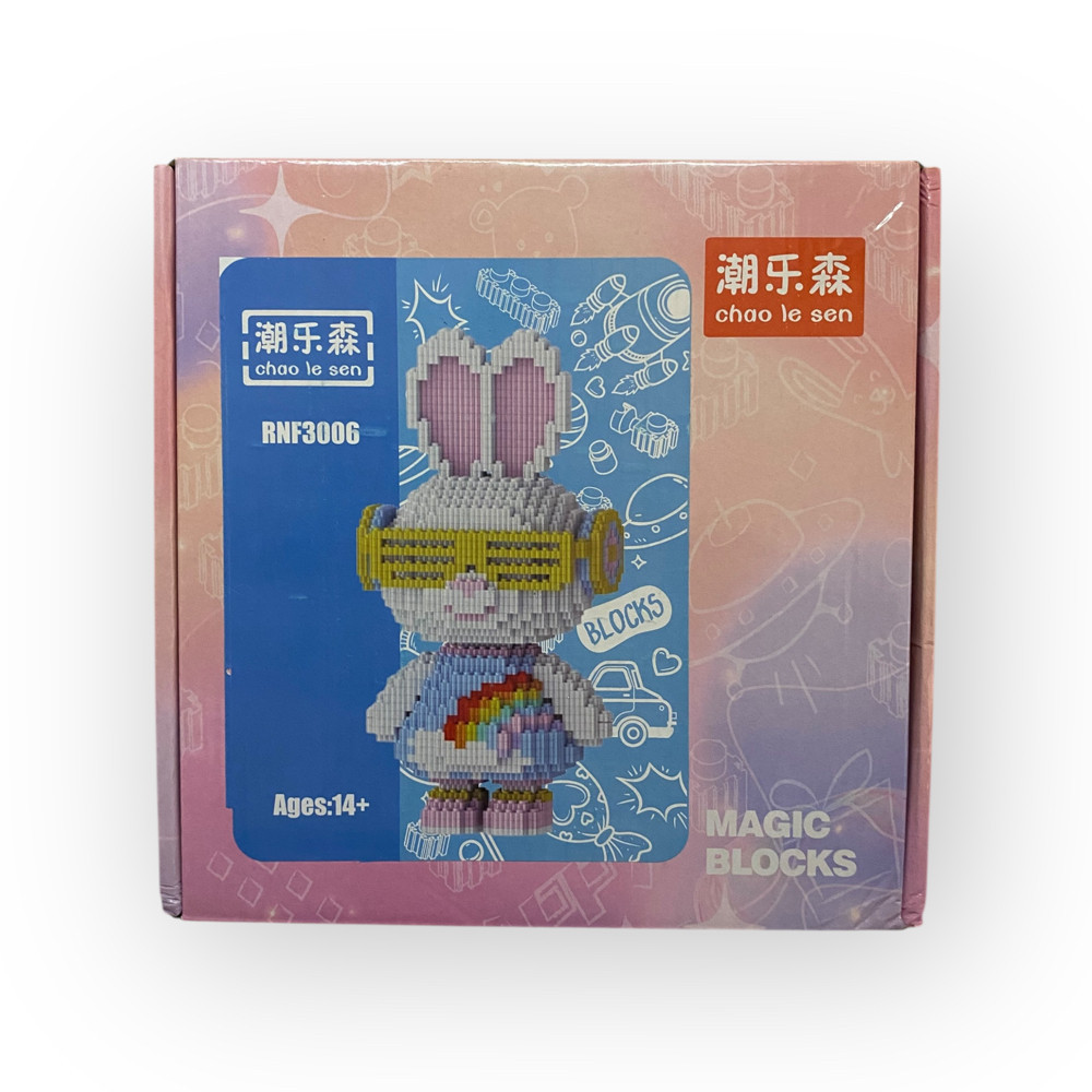 Конструктор Magic Blocks Заяц, мини-блоки, 3D-модель из 3300 деталей, 31 см (RNF3006) Запорожье - изображение 2