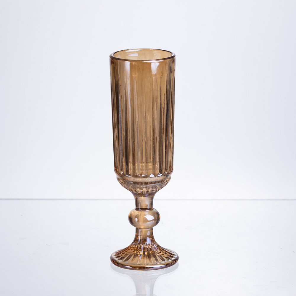 Набір келихів для шампанського 6 штук по 160 мл бурштиновий HP-19-244 Коломыя - изображение 1