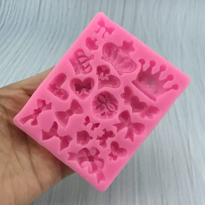 Молд силіконовий Бантики і корони 90 на 72 мм рожевий Київ - фото 9