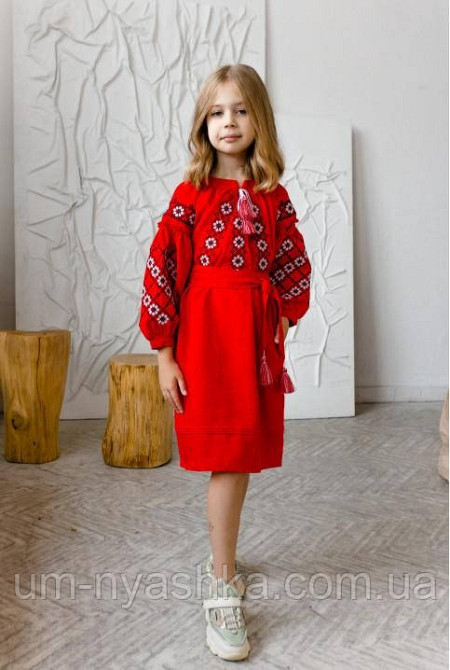 Дитяче вишите плаття із льону "Дзвінка" р.128-152 Кривий Ріг - фото 1