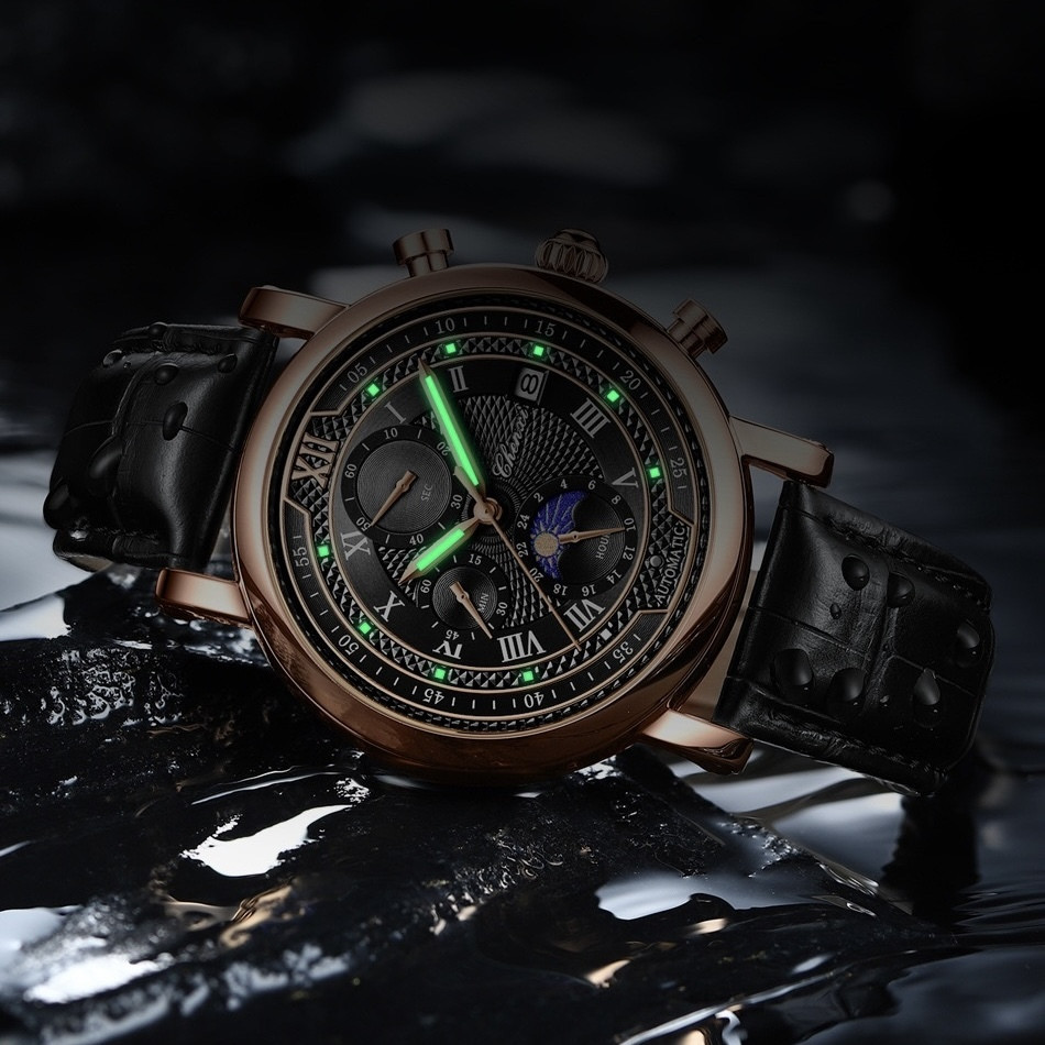Годинник чоловічий наручний Chenxi Patek Steel Black (2 ремінці) Вінниця - фото 6