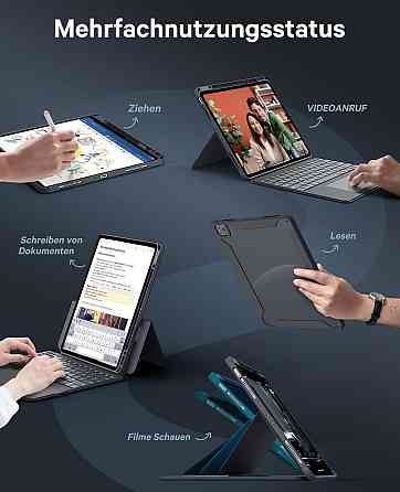 Захисний чохол-клавіатура для iPad Air 13 Inch M2 / iPad Air 2024 / iPad Pro 12,9 дюймів (6-го, 5-го, 4-го, 3-го покоління) Дніпро