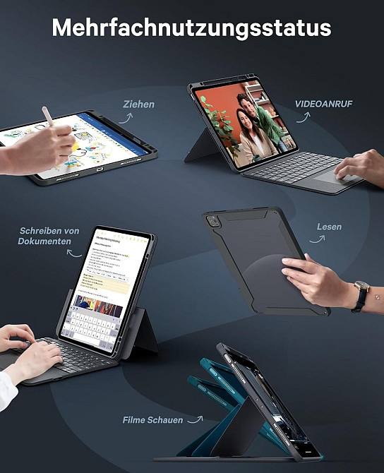 Захисний чохол-клавіатура для iPad Air 13 Inch M2 / iPad Air 2024 / iPad Pro 12,9 дюймів (6-го, 5-го, 4-го, 3-го покоління) Дніпро - фото 3